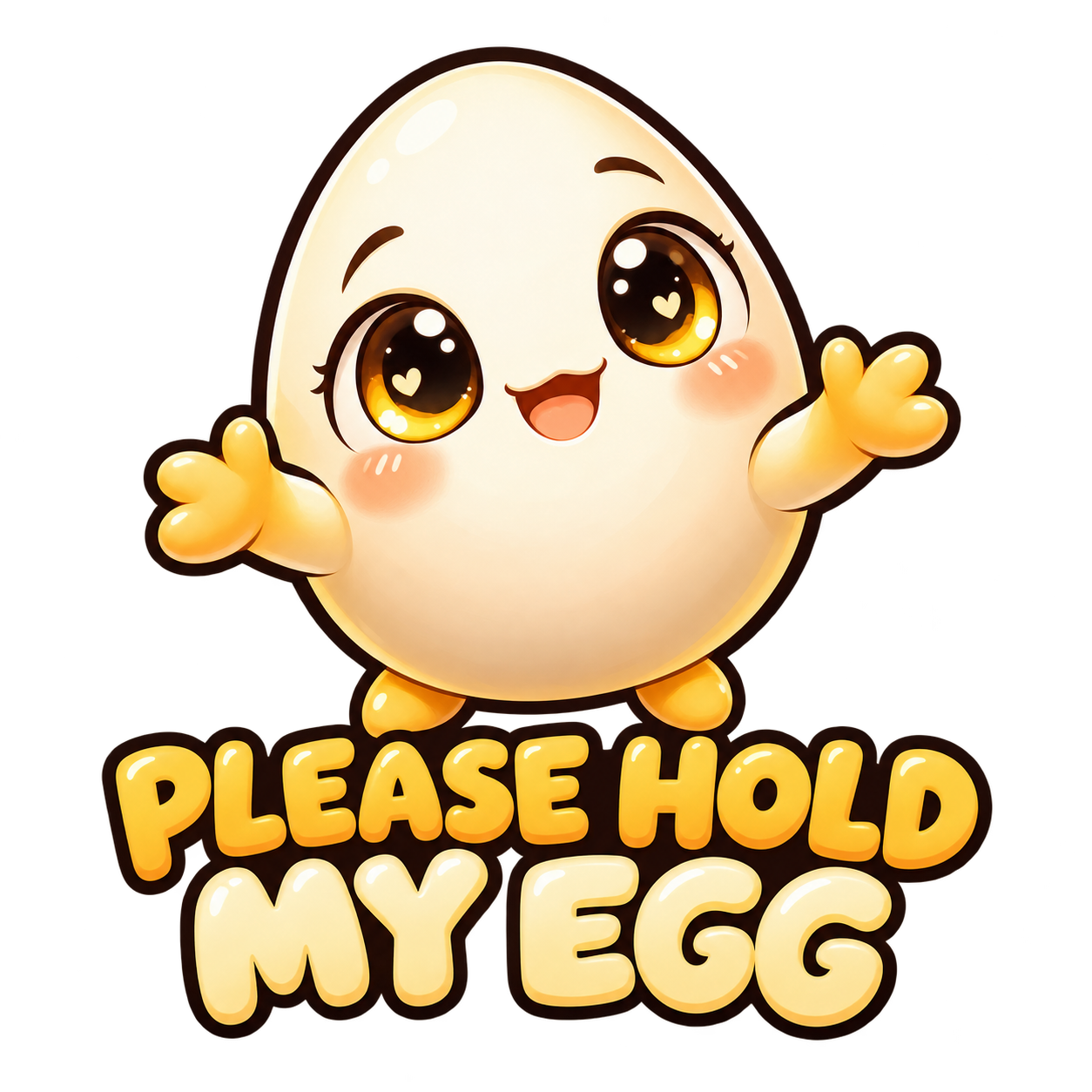 Baby egg reaching up to be held, Please Hold My Egg
